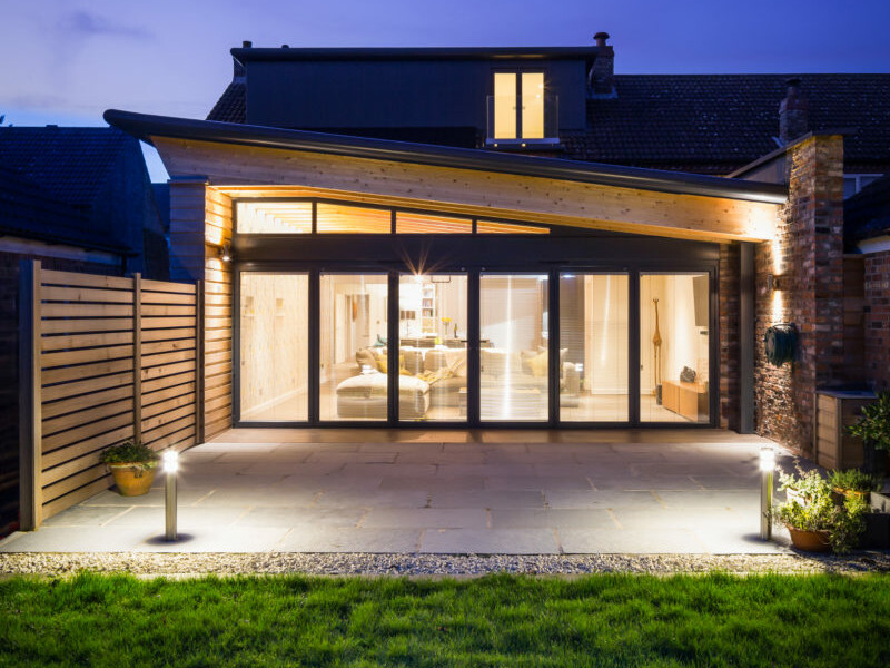 large extension to make a beautiful home in the twilight
